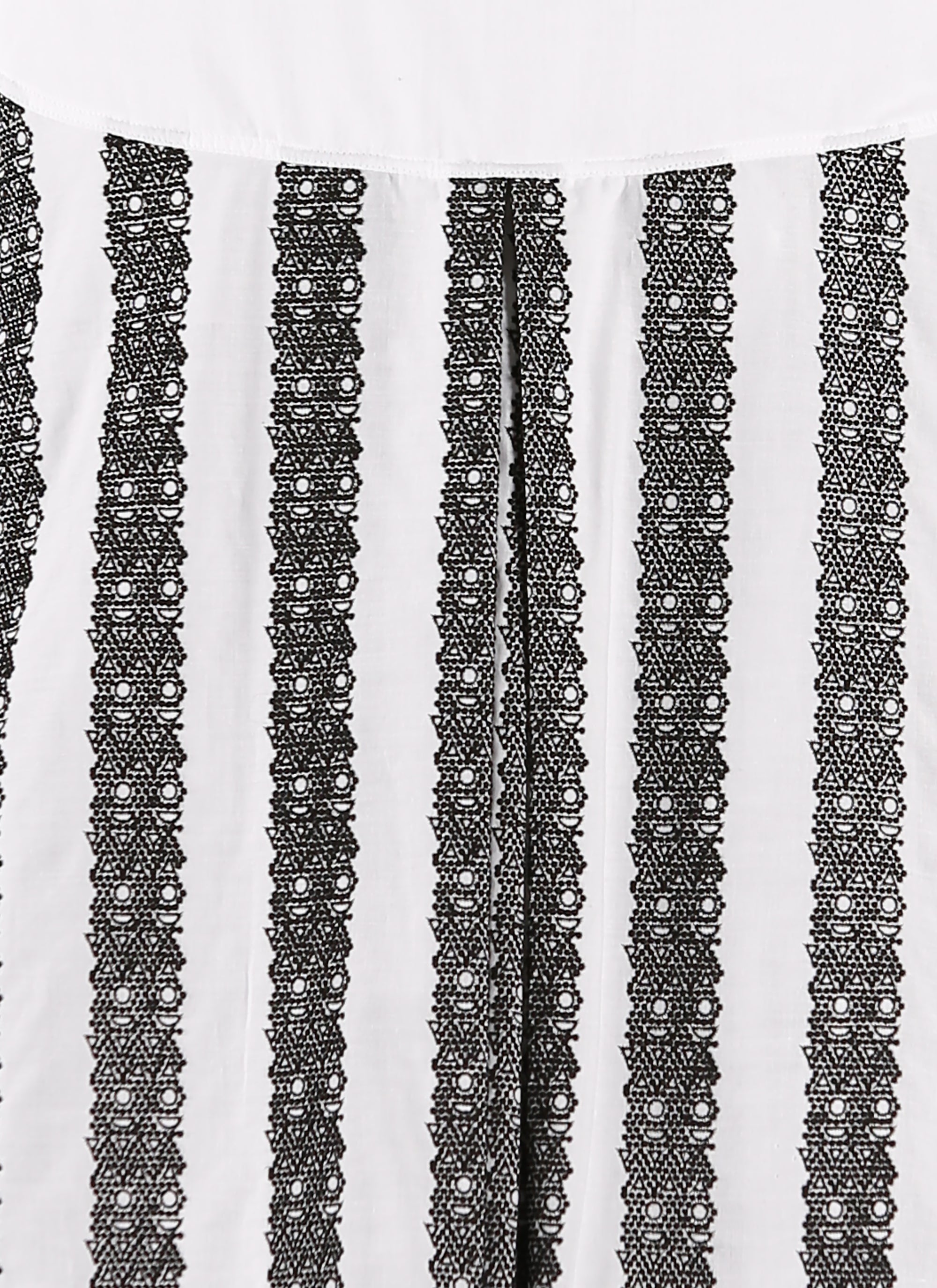 Chemise à manches courtes "Art Déco" - Blanc & Noir