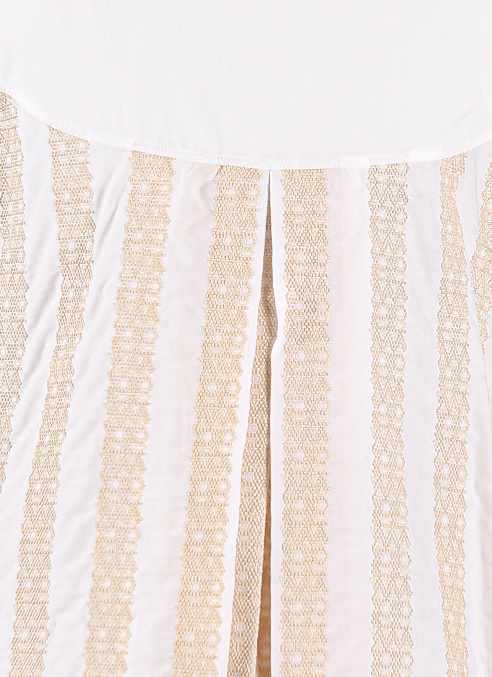 Chemise à manches courtes "Art Déco" - Blanc & Beige