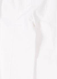 Pantalon à coupe large en rafia - Blanc