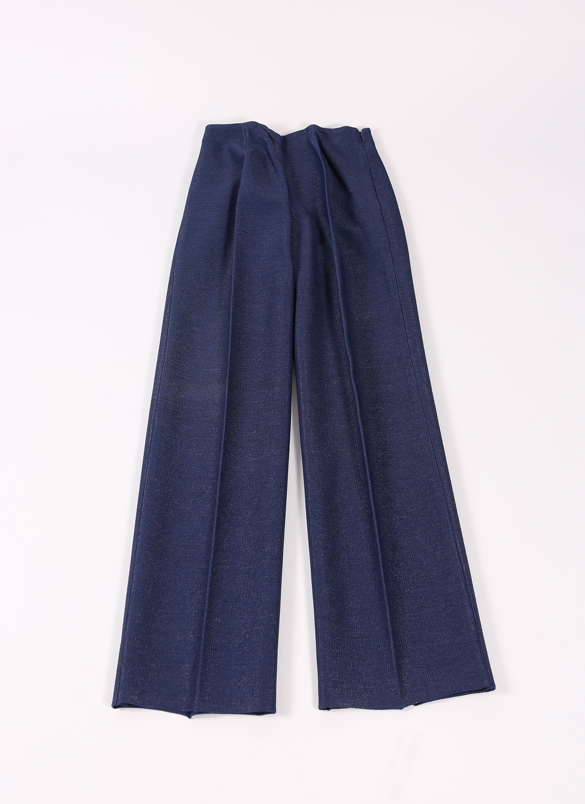 Raffia wide-leg trousers - Cobalt