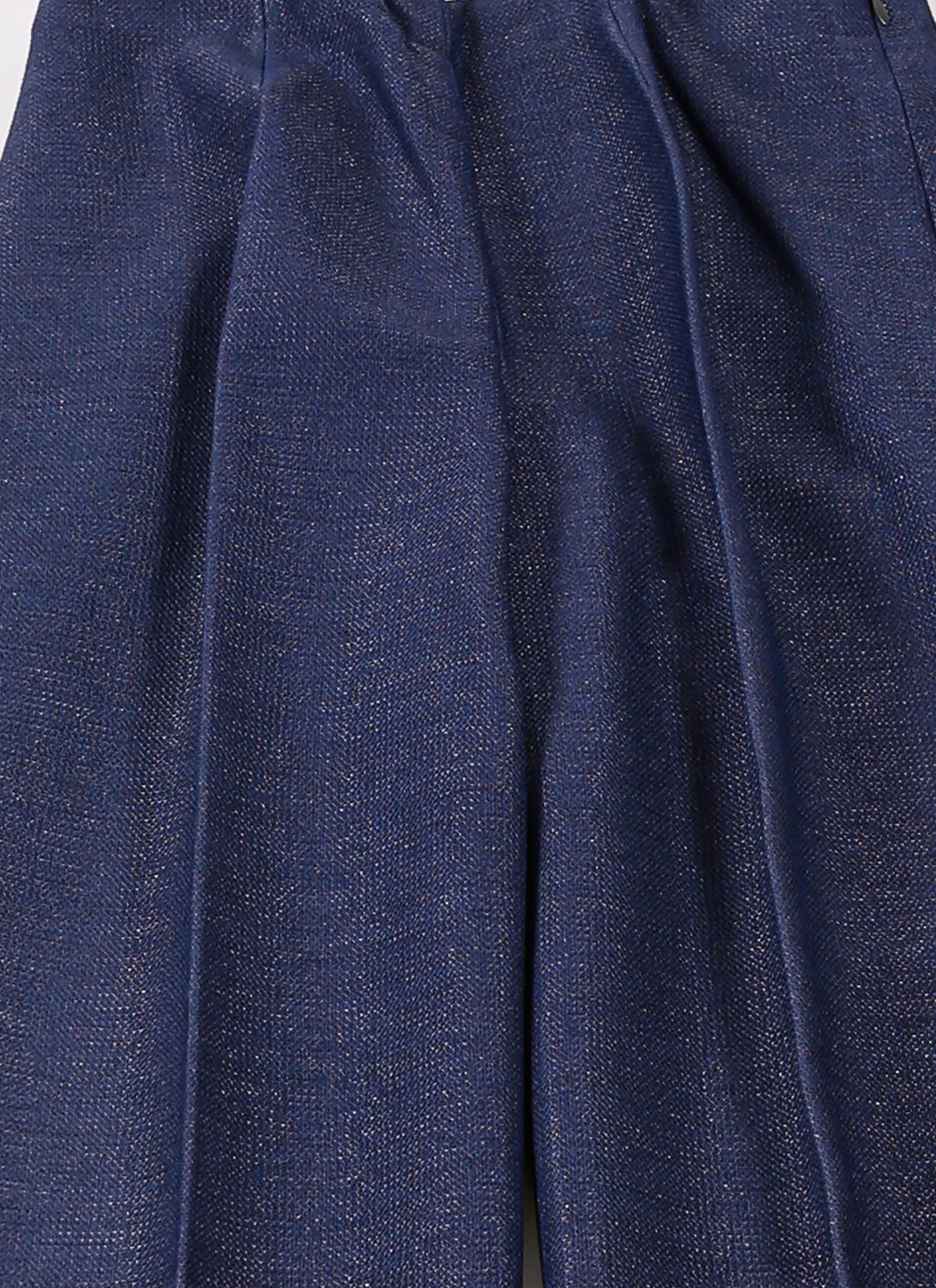 Raffia wide-leg trousers - Cobalt