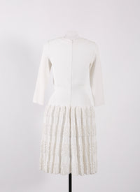 Robe à manches 3/4 Marquises en maille - Blanc