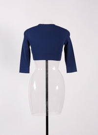 Long sleeve knitted cardigan - Cobalt