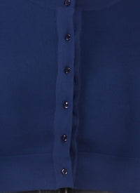 Long sleeve knitted cardigan - Cobalt