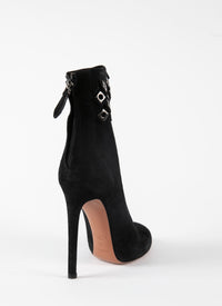 Bottines à œillets en cuir - Noir