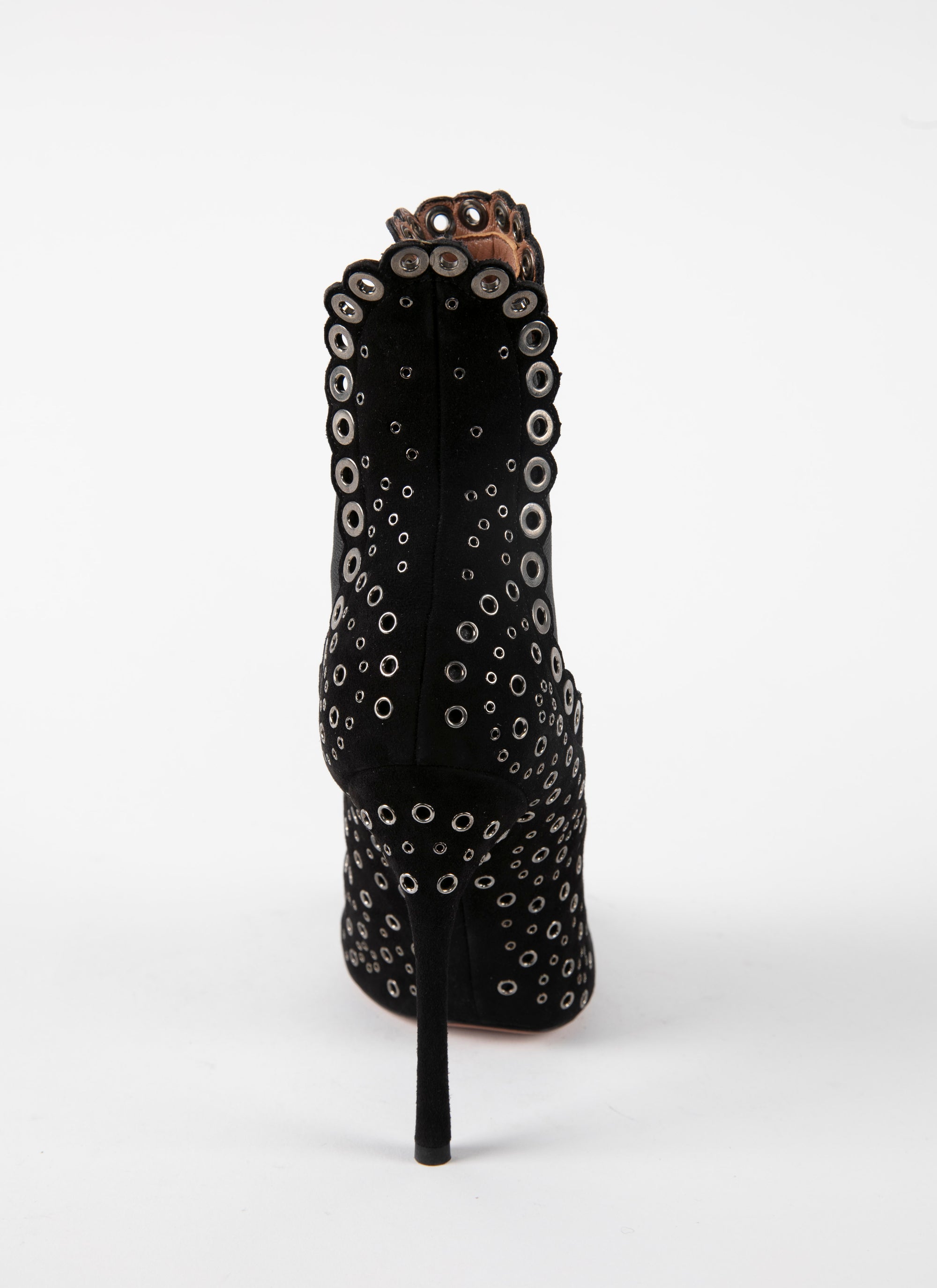 Bottines à œillets en cuir - Noir