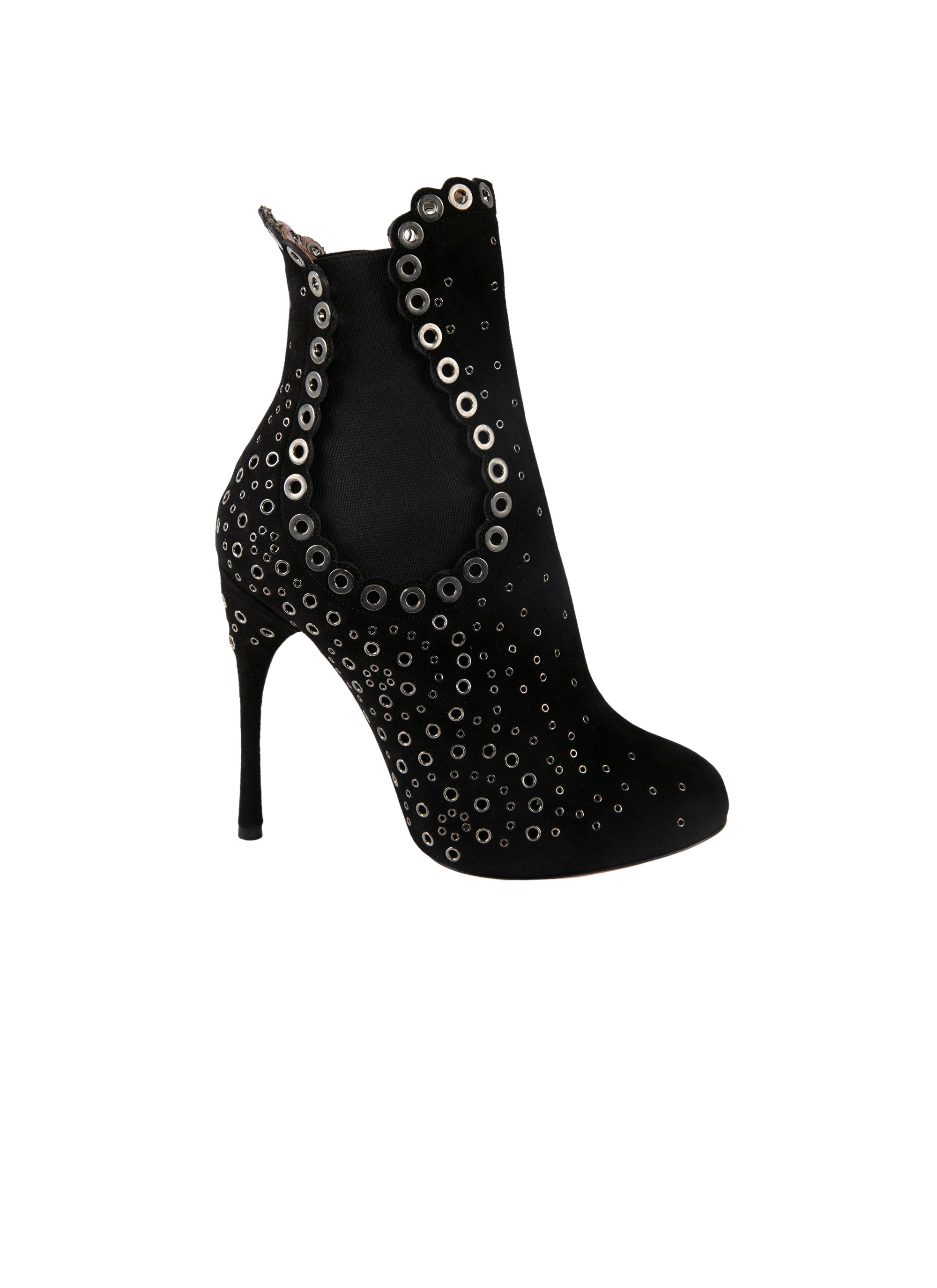 Bottines à œillets en cuir - Noir