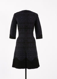 Galatea knitted short-sleeved dress - Black & Sapphire