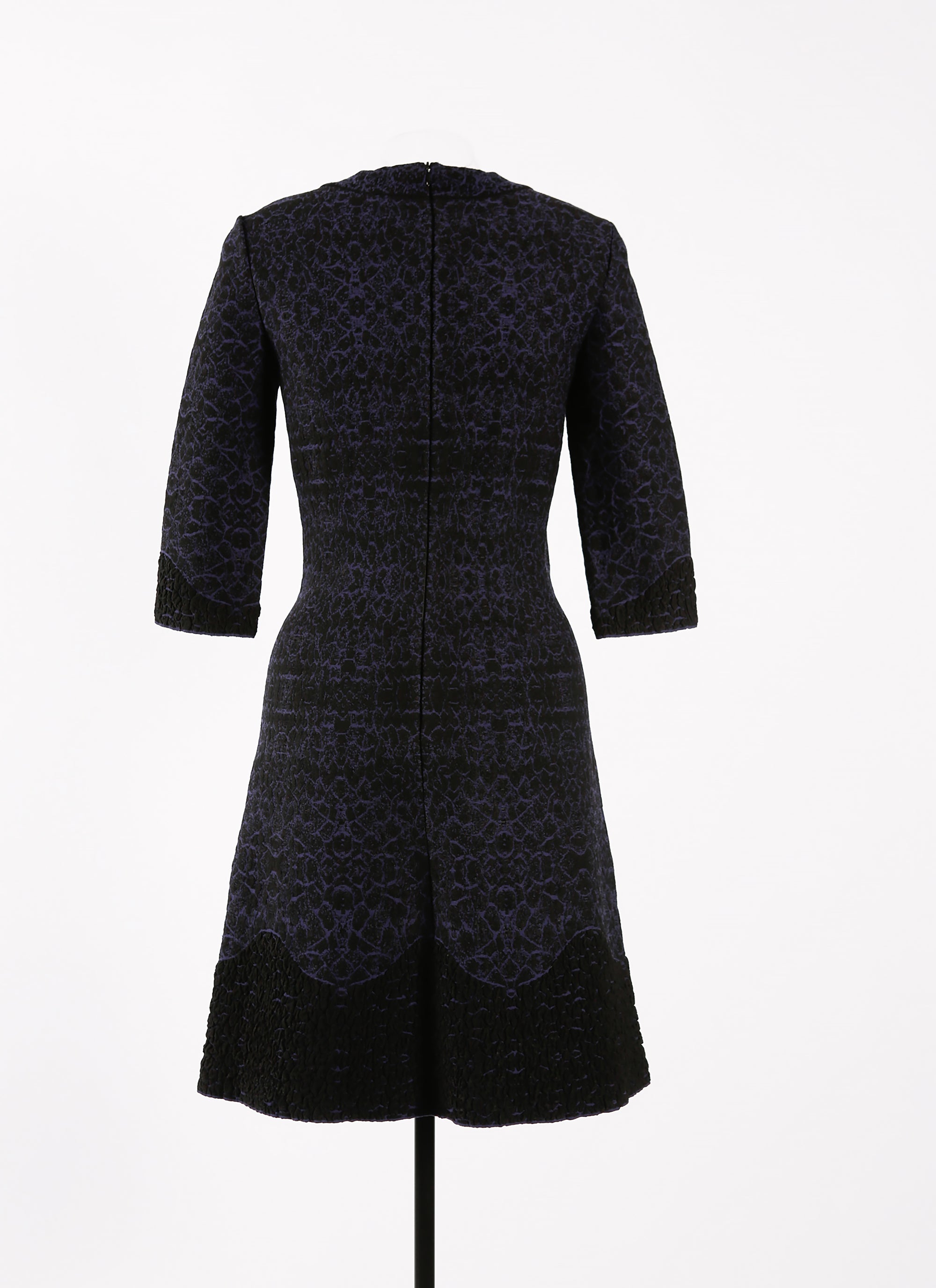 Galatea knitted short-sleeved dress - Black & Sapphire