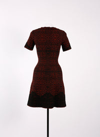 Robe à manches courtes Galatea en maille - Noir & Grenat