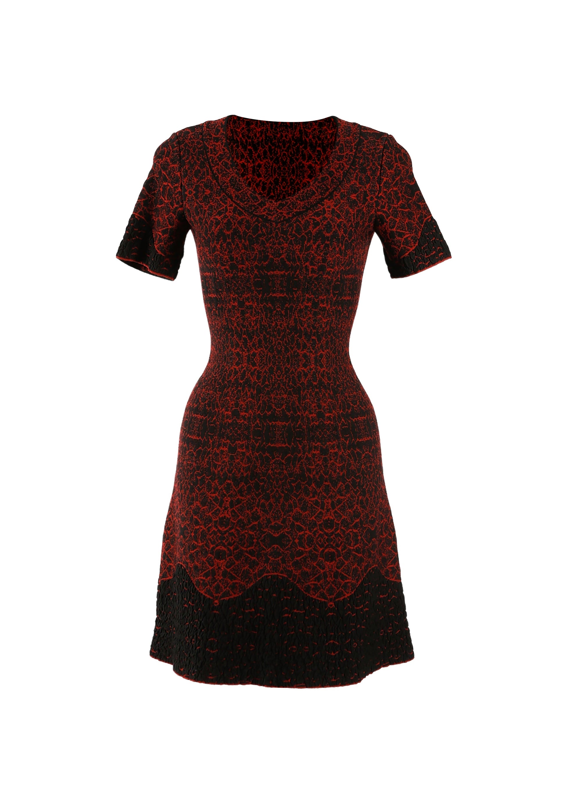 Robe à manches courtes Galatea en maille - Noir & Grenat