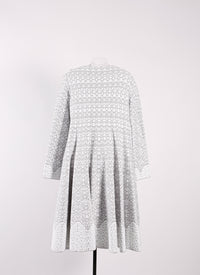 Galatea long sleeve knitted dress - White & Grey