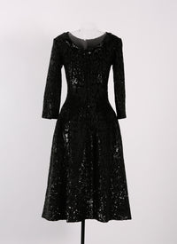 Robe à manches longues Granada - Noir