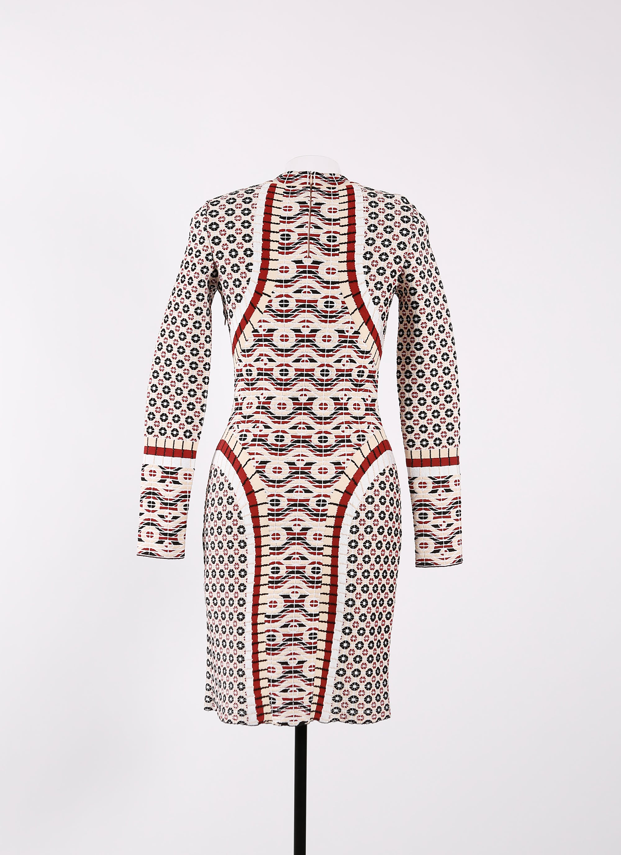 Robe à manches longues Swahili en maille - Noir & Grenat