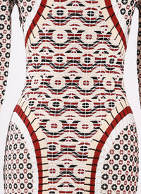 Robe à manches longues Swahili en maille - Noir & Grenat