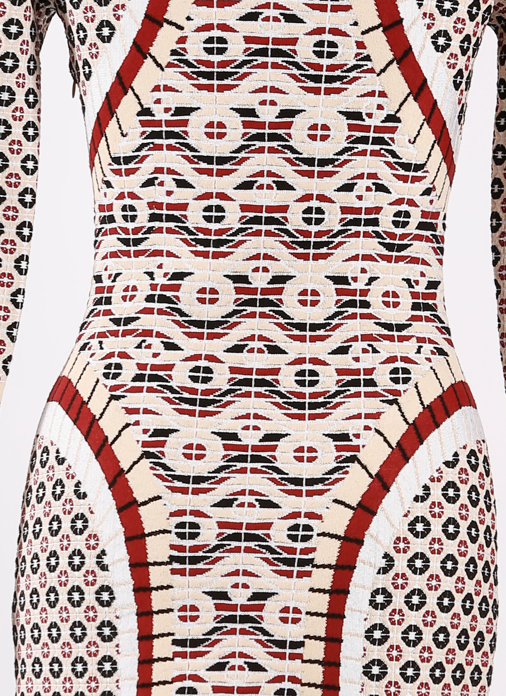 Robe à manches longues Swahili en maille - Noir & Grenat