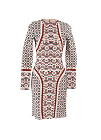 Robe à manches longues Swahili en maille - Noir & Grenat