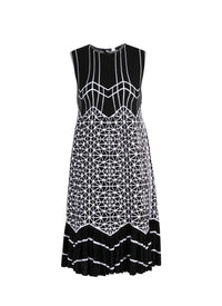 Ruffle sleeveless dress - Black & White