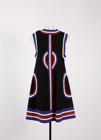 Robe sans manches Masai en maille - Multicolore