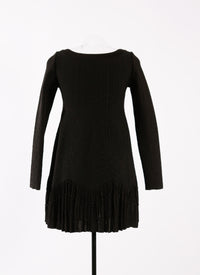 Long sleeve ruffled tunic - Black