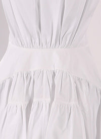 Chemise cintrée et plissée en popeline - Blanc