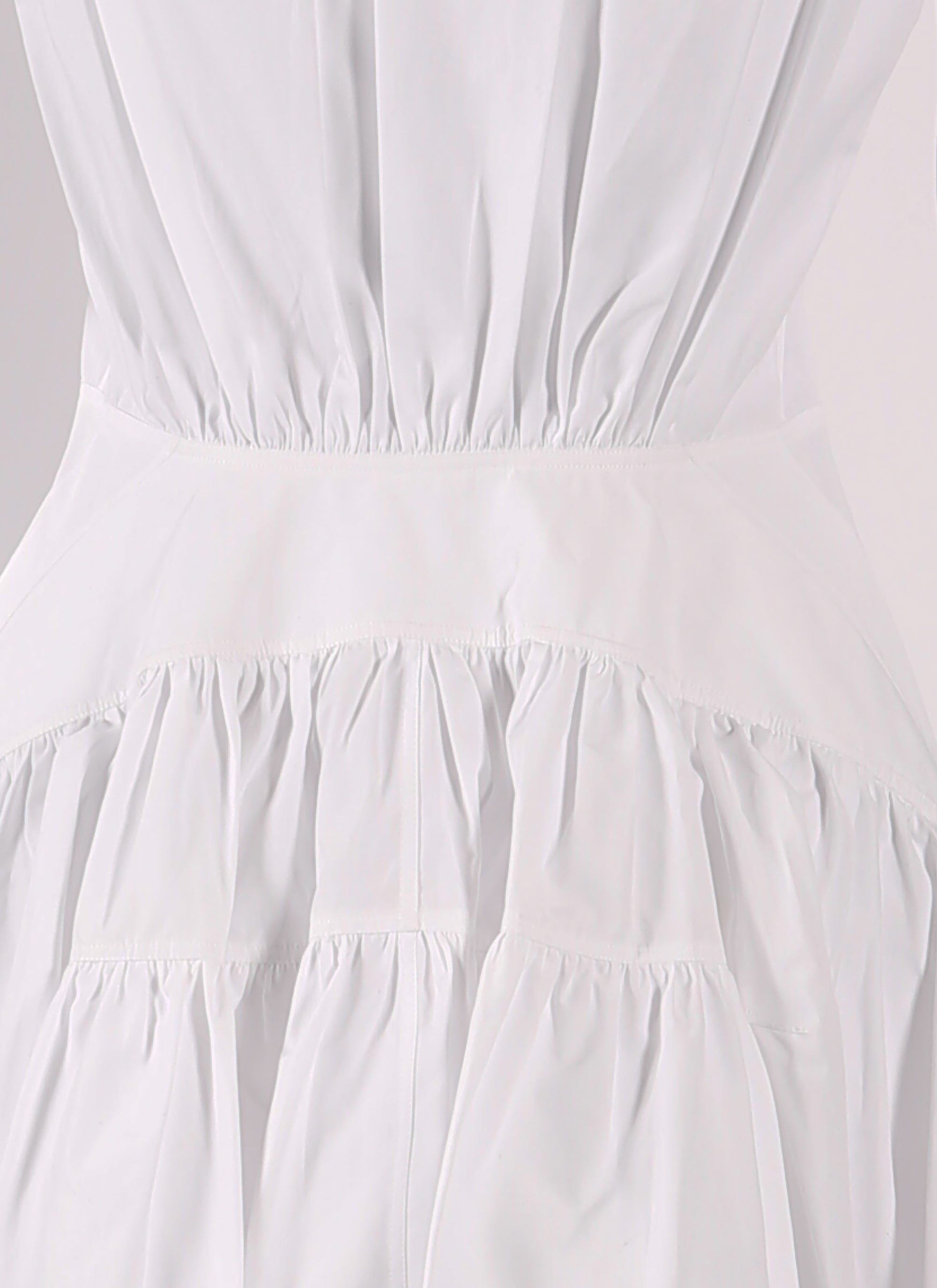 Chemise cintrée et plissée en popeline - Blanc