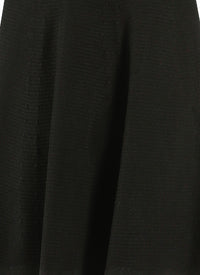 Robe Baby-doll à manches longues piquée - Noir