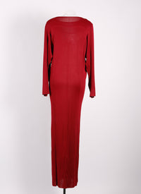 Long-sleeved crepe dress - Purple