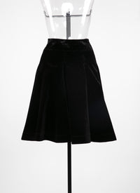 Jupe en velours scintillant - Noir Brillant