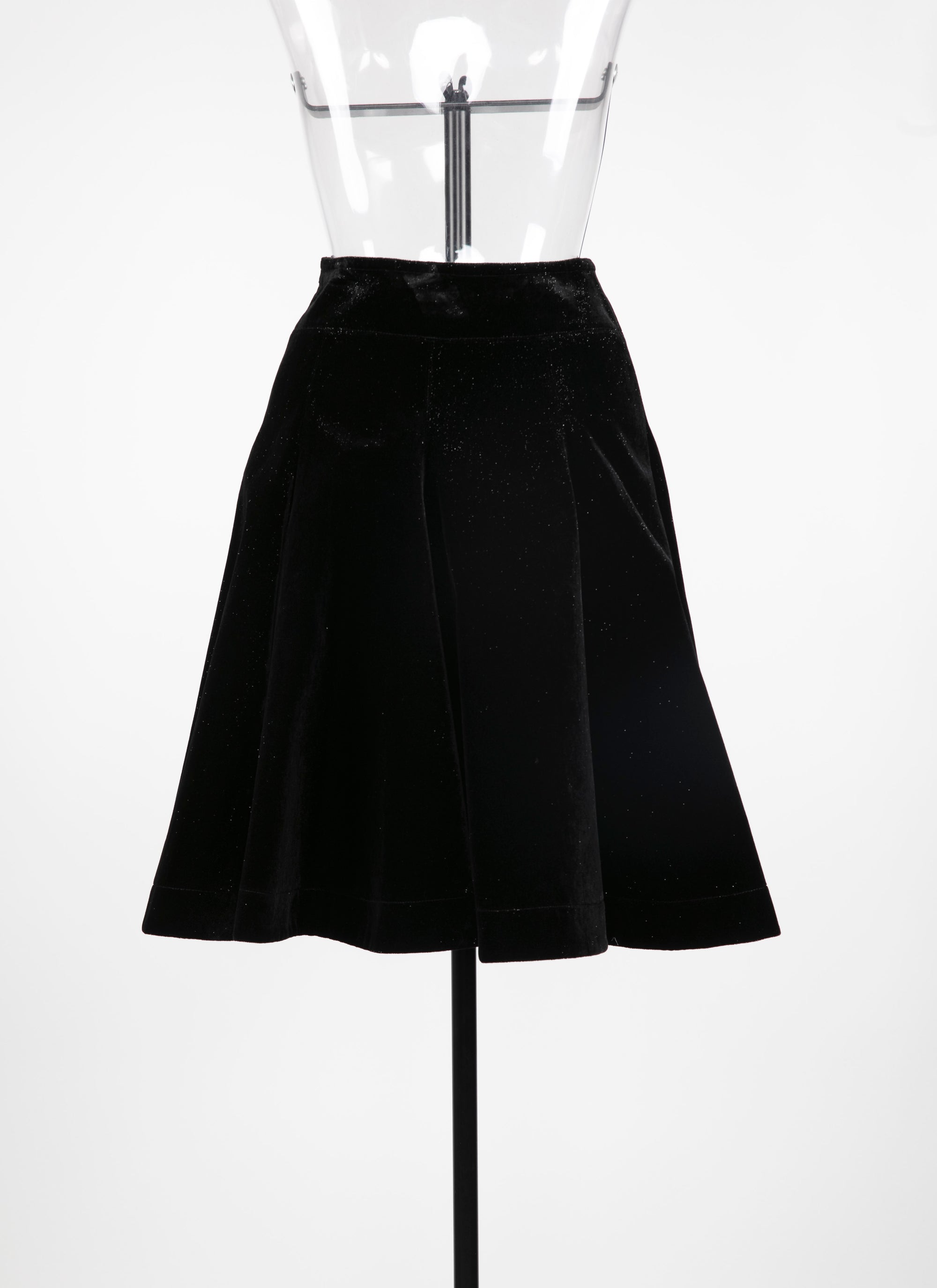 Jupe en velours scintillant - Noir Brillant