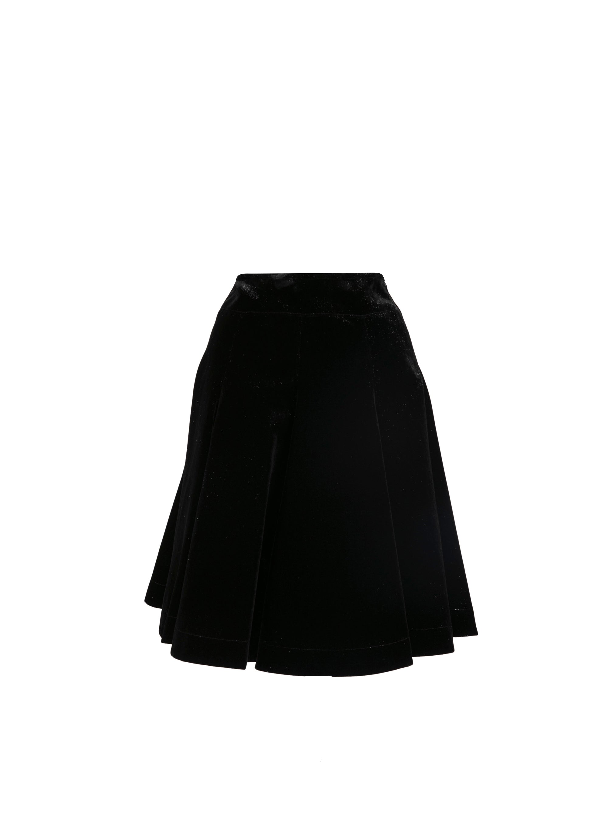 Jupe en velours scintillant - Noir Brillant