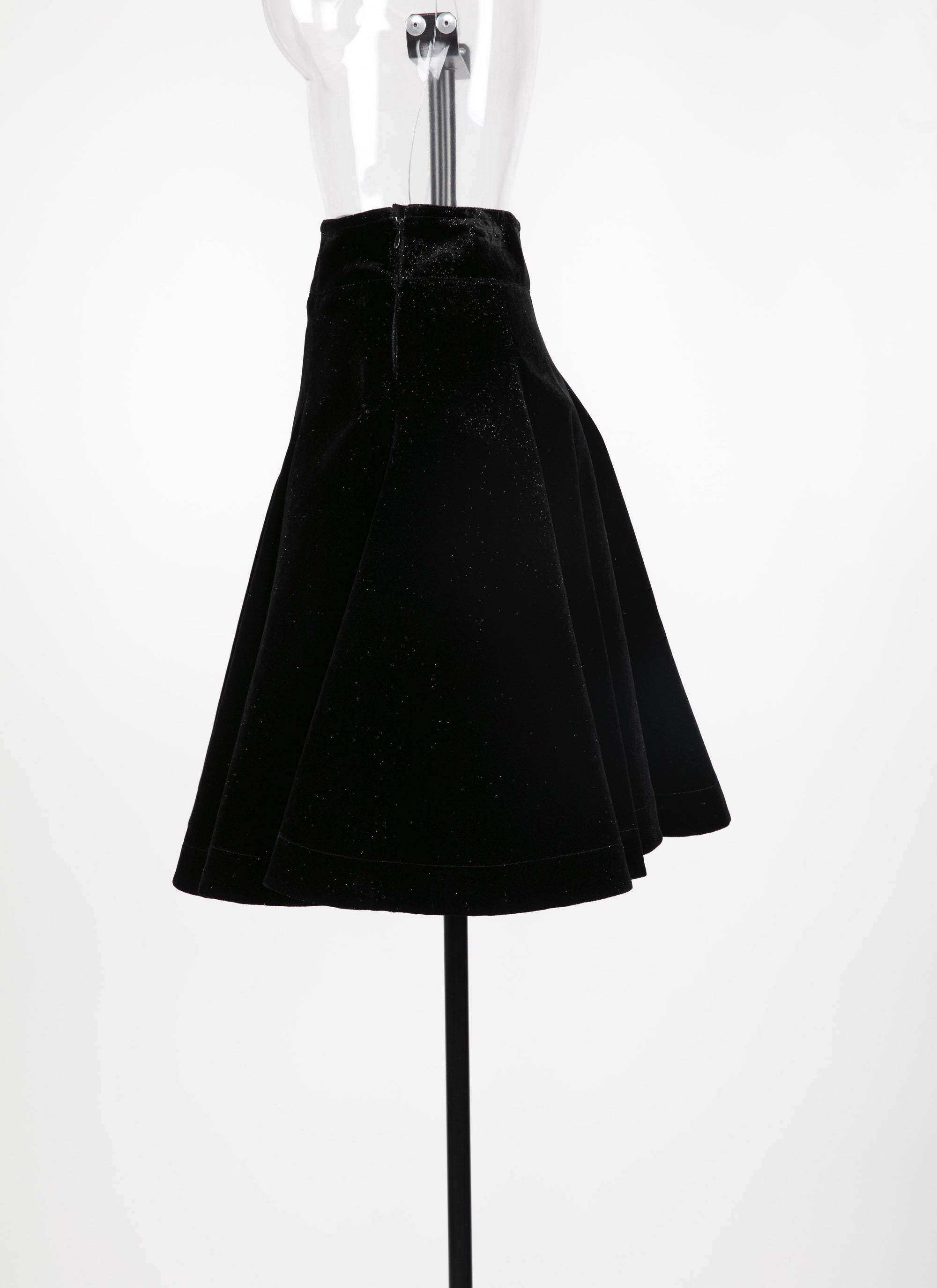 Jupe en velours scintillant - Noir Brillant