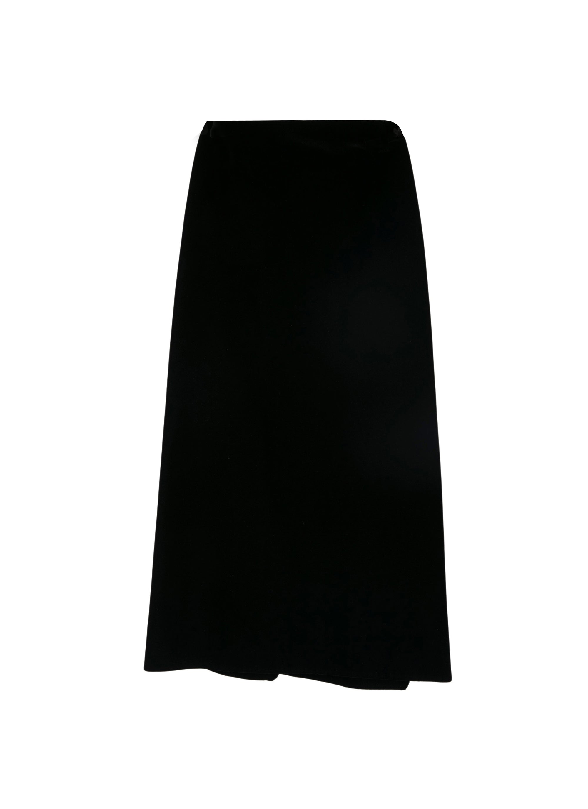Jupe droite en velours - Noir
