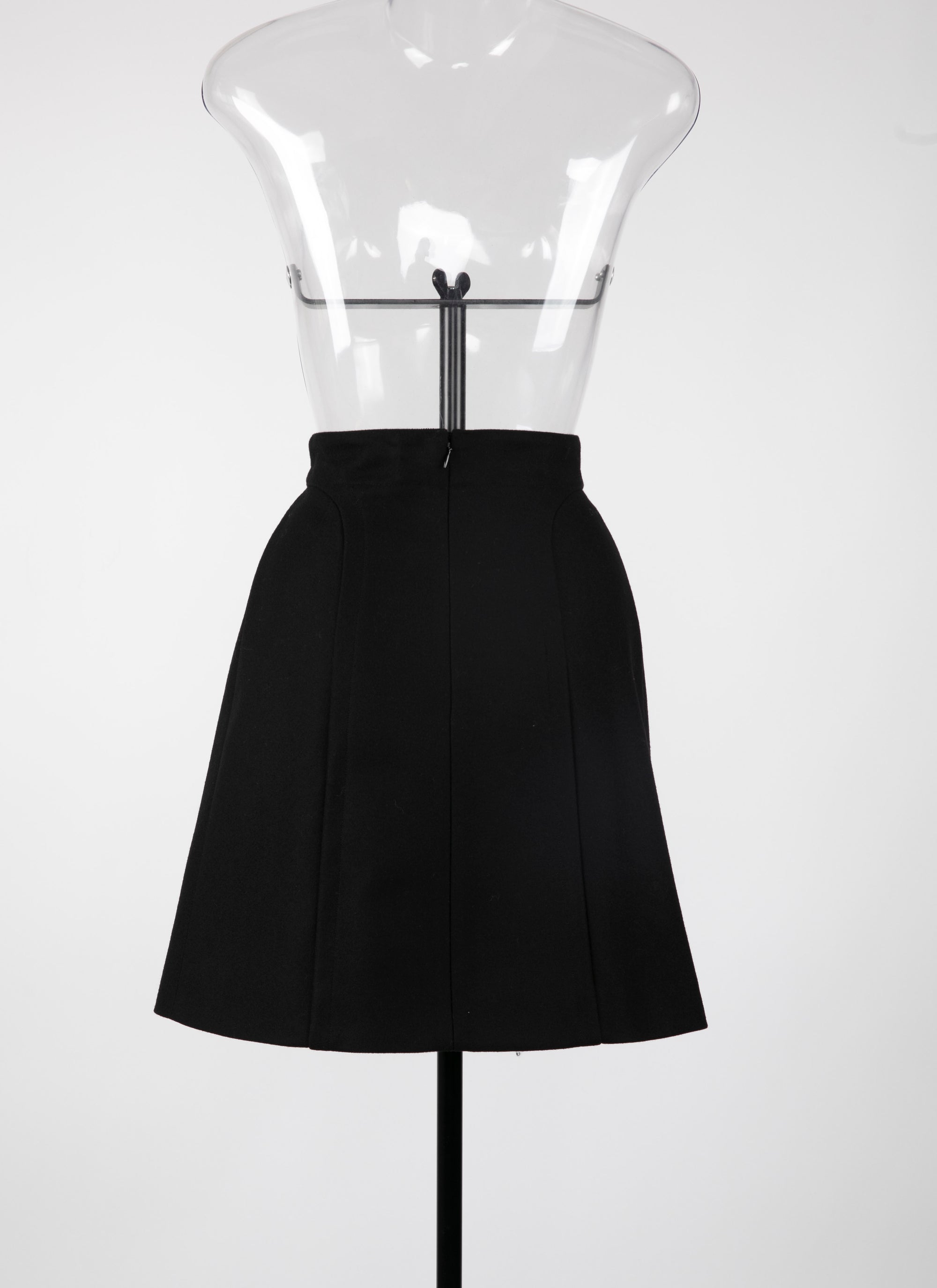 Wool zip skirt - Black