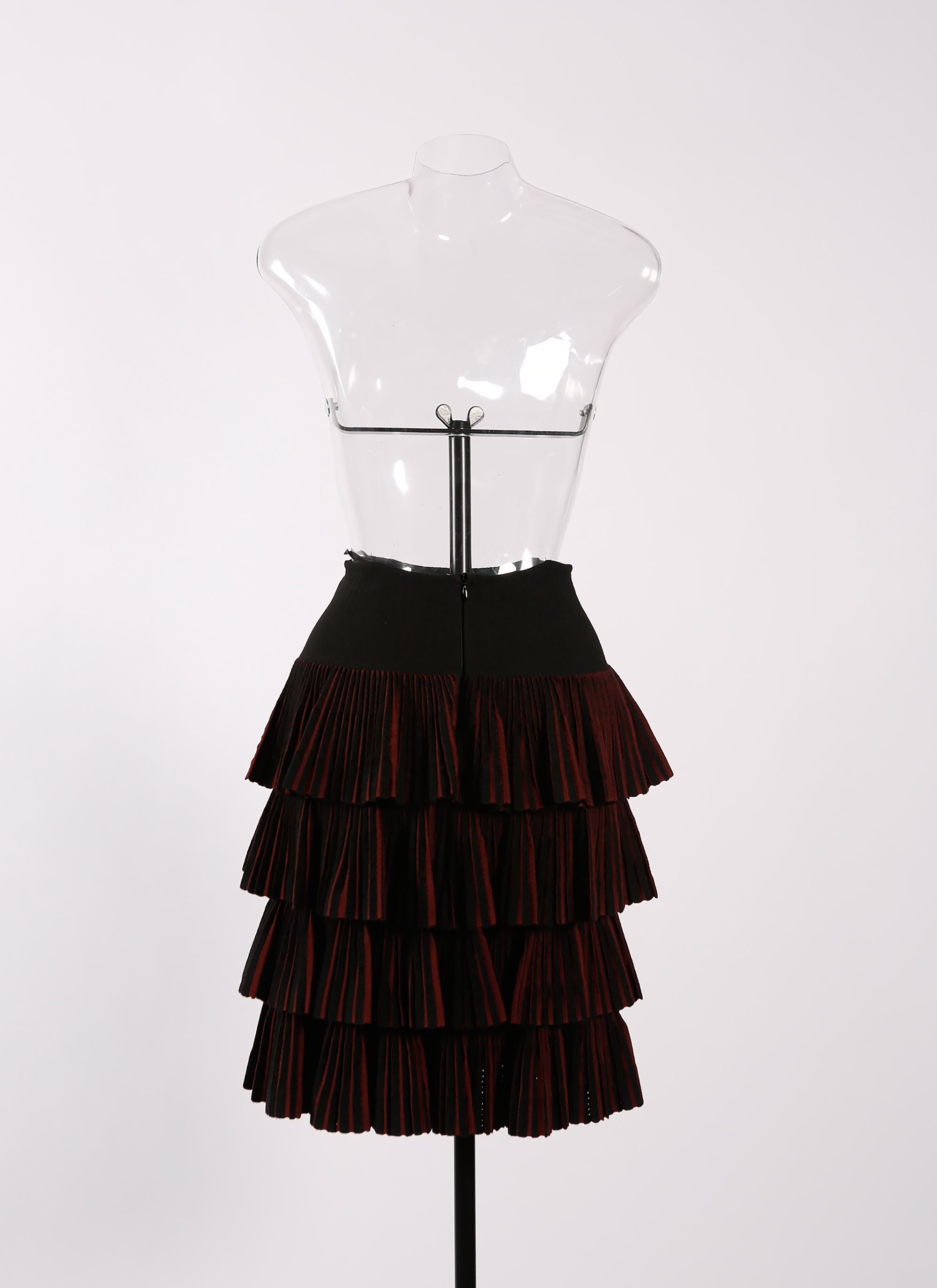 Wool Seguidille skirt - Black & Cherry