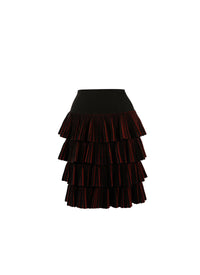 Wool Seguidille skirt - Black & Cherry