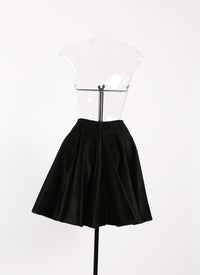 Velvet skater skirt - Black