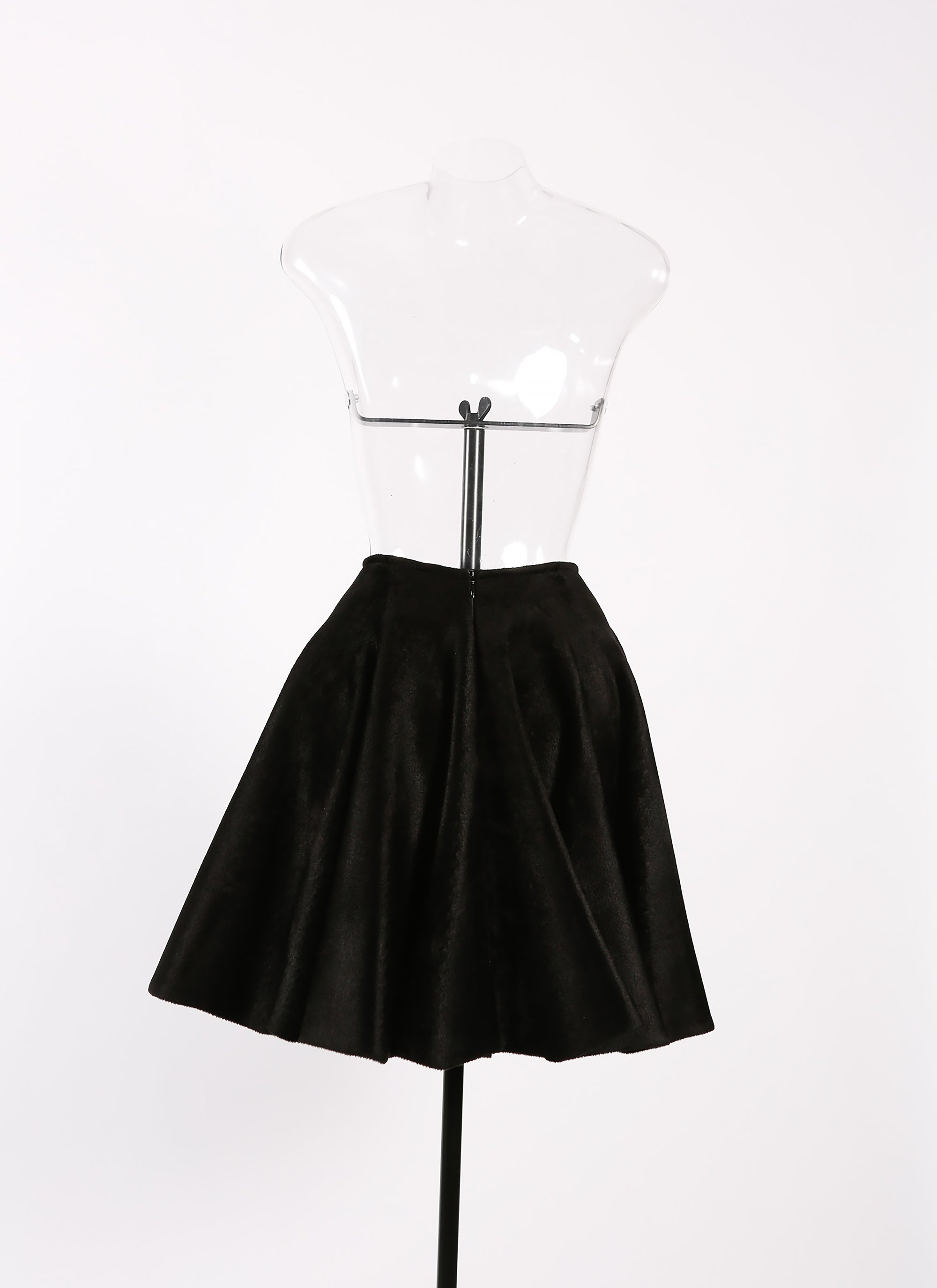 Velvet skater skirt - Black