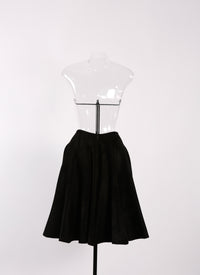 Short skirt in velvet - Black