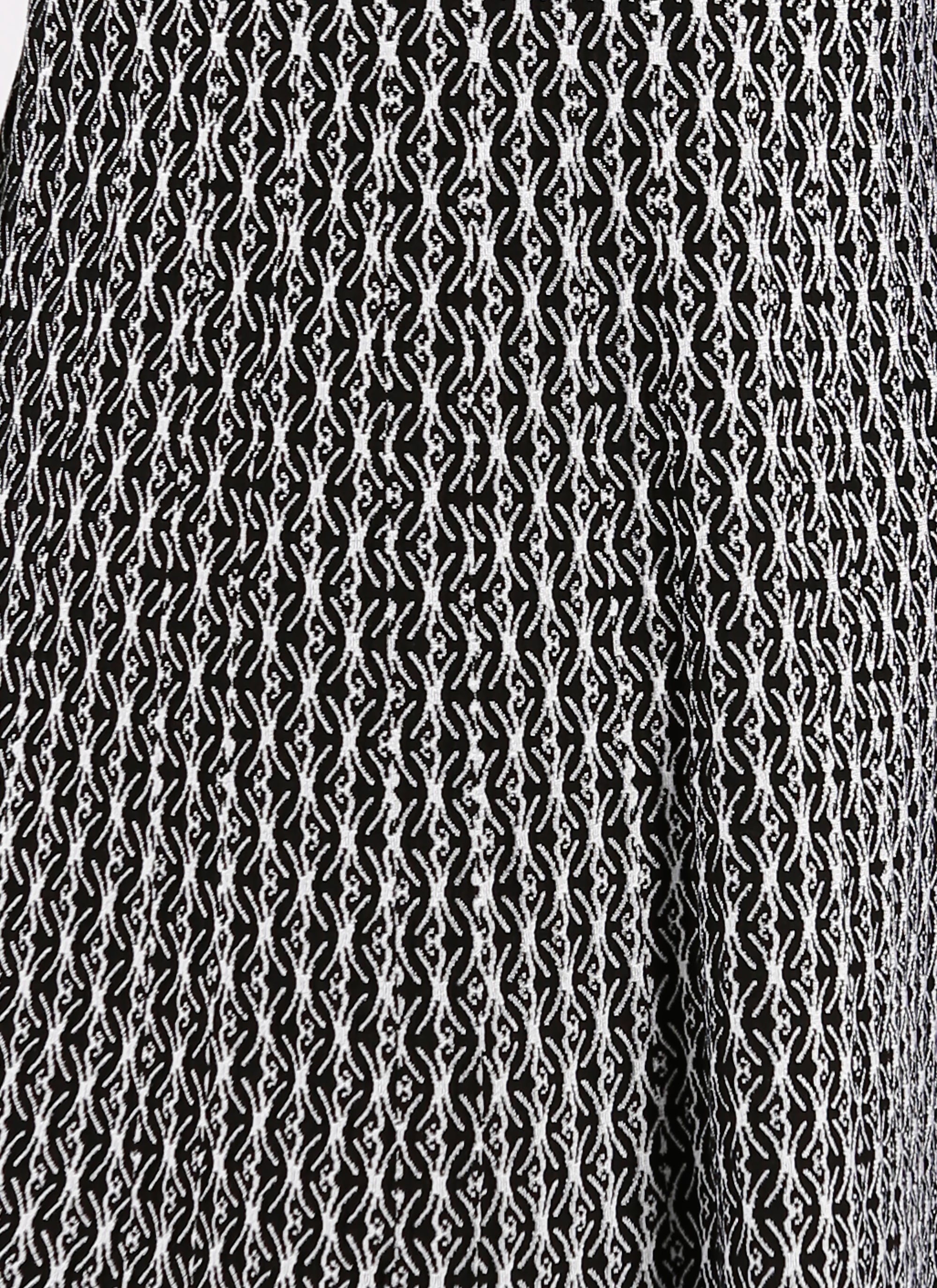 Long-sleeved wool Segovie tunic - Black & White