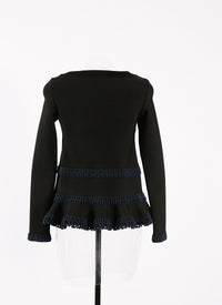 Long-sleeved frieze tunic - Black & Navy