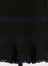 Long-sleeved frieze tunic - Black & Navy