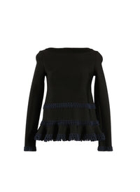 Long-sleeved frieze tunic - Black & Navy