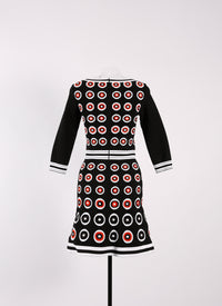 Atomic knitted 3/4 sleeve dress - Multicolour