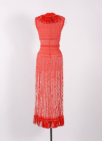 Carillon sleeveless maxi dress - Red & White