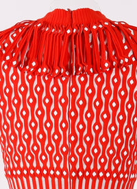 Carillon sleeveless maxi dress - Red & White