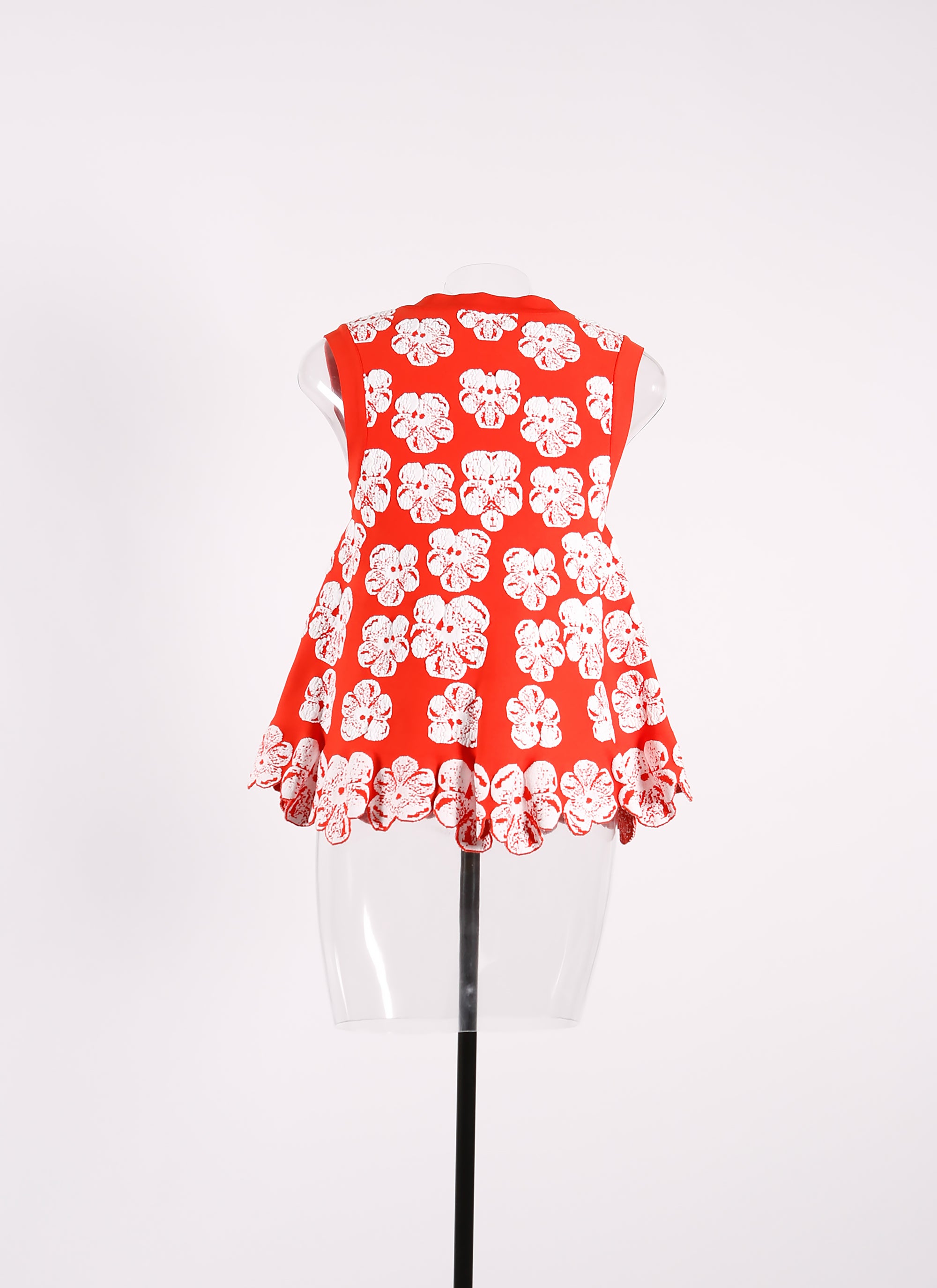 Floral zipped sleeveless top - Orange & White