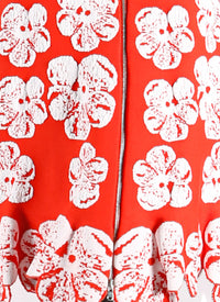 Floral zipped sleeveless top - Orange & White