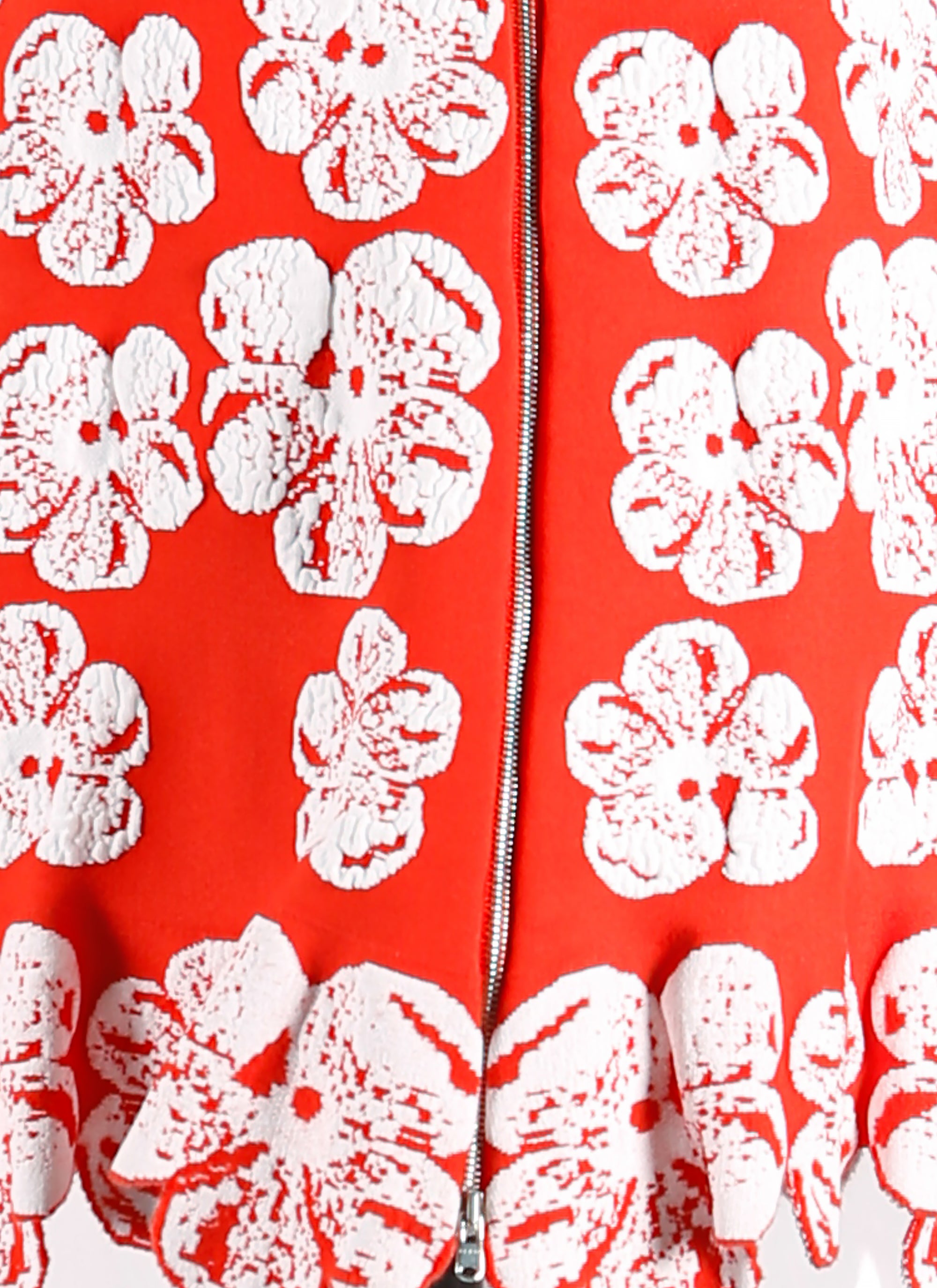 Floral zipped sleeveless top - Orange & White