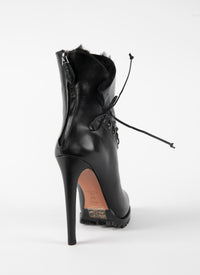 Bottines lacées à plateforme Soft en cuir - Noir